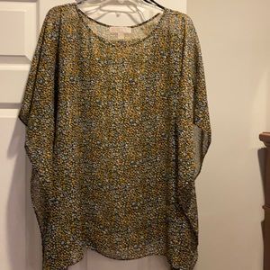 Gorgeous, Michael Kors, size 2x, green/blue, floral print, sheer, poncho!